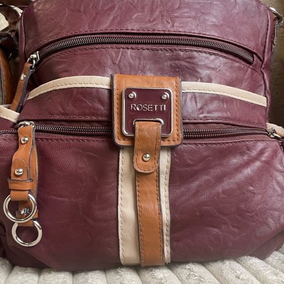 Rosetti Maroon and Beige Shoulder Bag - Picture 3 of 10